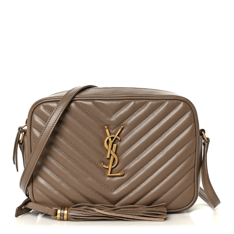 Calfskin Matelasse Monogram Lou Camera Bag Dark Beige