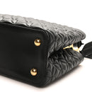 Lambskin Quilted Flower Capucines PM Black