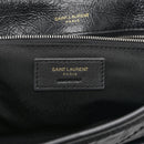 Crinkled Calfskin Matelasse Monogram Medium Niki Chain Satchel Black