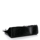 Crinkled Calfskin Matelasse Monogram Medium Niki Shopper Tote Black