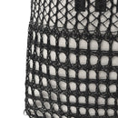 Raffia Effect Linen Logo Ivy Bag Black Natural
