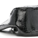 Calfskin Crocodile Embossed Greca Goddess Tote Bag Black