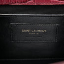 Calfskin Crocodile Embossed Medium Classic Monogram Kate Tassel Satchel Dark Red