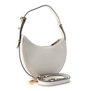 Soft Calfskin Arque Shoulder Bag White