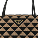 Jacquard Triangolo Symbole Embroidered Small Shoulder Bag Black Corda