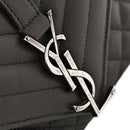 Sheepskin Tri-Quilt Monogram Medium College Bag Coal