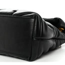 Lambskin Quilted Small Loulou Puffer Monogram Chain Satchel Black