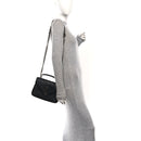 Sheepskin Matelasse Chevron Monogram Medium College Bag Black