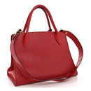Saffiano Cuir Calfskin Medium Monochrome Top Handle Tote Fuoco