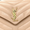 Calfskin Y Quilted Monogram Small Loulou Chain Satchel Dark Beige
