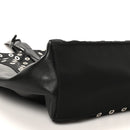 Tessuto Nylon Calfskin Grommet Tote Black