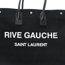 Linen Calfskin Rive Gauche Tote Black