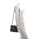 Sheepskin Matelasse Chevron Monogram Medium College Bag Black