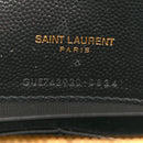 Grain De Poudre Matelasse Chevron Monogram Envelope Chain Wallet Black
