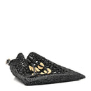 Raffia Crochet Drawstring Pouch Black Naturale