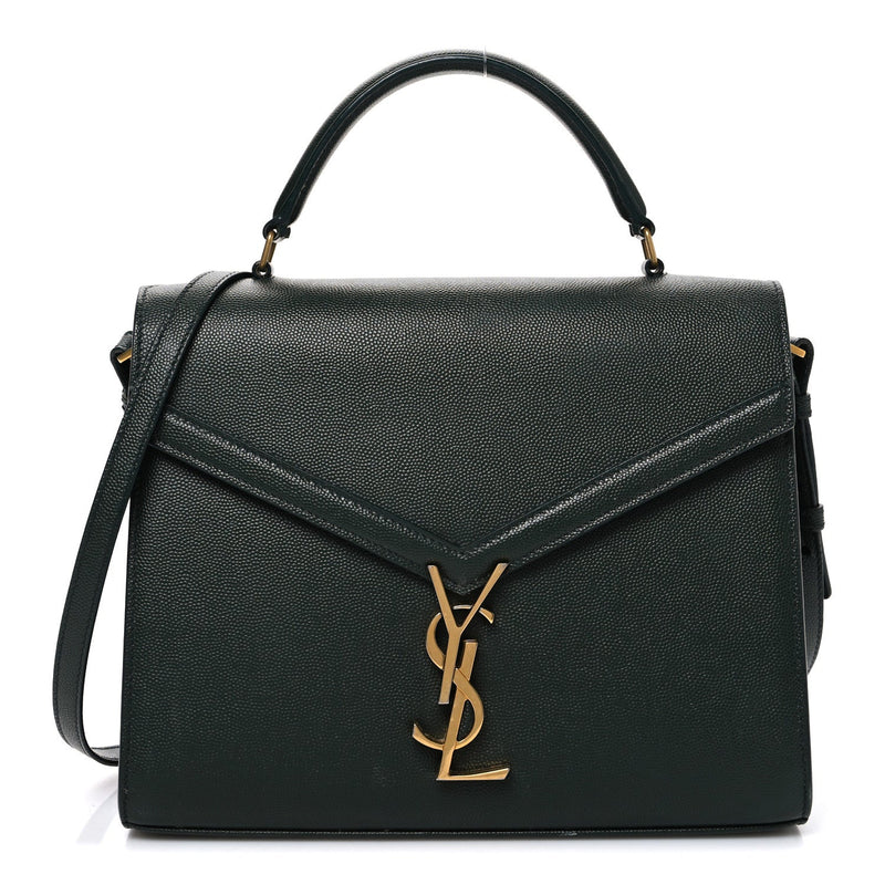 Grain de Poudre Medium Classic Monogram Cassandra Top Handle Dark Green