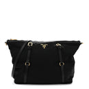Saffiano Tessuto Nylon Shopping Tote Black