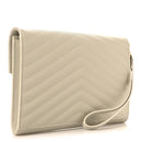 Grain De Poudre Matelasse Chevron Cassandre Envelope Chain Wallet Crema Soft