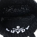 Yarn Raffia Effect Crochet Small Logo Tote Black