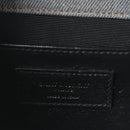 Denim Mixed Matelasse Triquilt Medium Monogram Envelope Satchel Blue