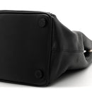 City Calf Hand Stitched Large Galleria Double Zip Tote Black