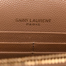 Grain De Poudre Matelasse Chevron Monogram Envelope Chain Wallet Cork
