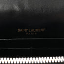 Calfskin Crocodile Embossed Kate Monogram Tassel Chain Wallet Black