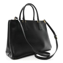 Saffiano Lux Medium Galleria Double Zip Black Black