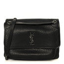 Grained Lambskin Monogram Large Niki Chain Satchel Black