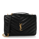 Lambskin Quilted Monogram Large Loulou Black