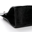 Crinkled Calfskin Matelasse Monogram Medium Niki Shopper Tote Black