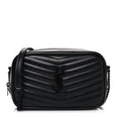 Calfskin Matelasse Monochrome Monogram Mini Lou Camera Bag Black