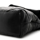 Lambskin Quilted Monogram Monochrome Small Loulou Puffer Chain Satchel Black