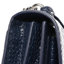 Calfskin Crocodile Embossed Medium Monogram Sunset Navy