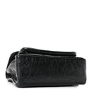 Crinkled Calfskin Matelasse Monogram Medium Niki Chain Satchel Black