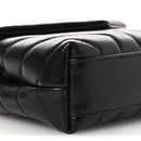 Calfskin Y Quilted Monogram Monochrome Toy Loulou Crossbody Bag Black