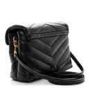 Calfskin Y Quilted Monogram Toy Loulou Crossbody Bag Black