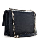 Calfskin Crocodile Embossed Medium Monogram Sunset Navy