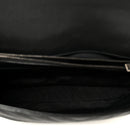 Sheepskin Matelasse Chevron Monogram Large College Satchel Black