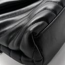Calfskin Y Quilted Monogram Medium Loulou Chain Satchel Black