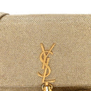 Metallic Canvas Woven Small Classic Monogram Kate Tassel Chain Wallet Gold