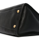 Vitello Daino Shopping Satchel Black