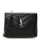 Calfskin Y Quilted Monogram Toy Loulou Crossbody Bag Black