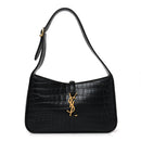 Calfskin Crocodile Embossed Le 5 A 7 Hobo Black