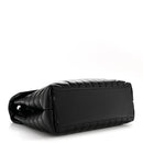 Calfskin Y Quilted Monogram Monochrome Medium Loulou Chain Satchel Black
