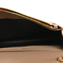 Grain De Poudre Matelasse Chevron Monogram Envelope Chain Wallet Dark Beige