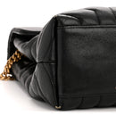 Grain de Poudre Calfskin Y Quilted Monogram Medium Loulou Chain Satchel Black