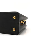 Taurillon Snakeskin Iris Blossom Capucines PM Black