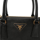 Saffiano Small Galleria Double Zip Tote Black