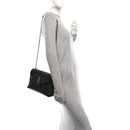 Calfskin Y Quilted Monogram Small Loulou Chain Satchel Black
